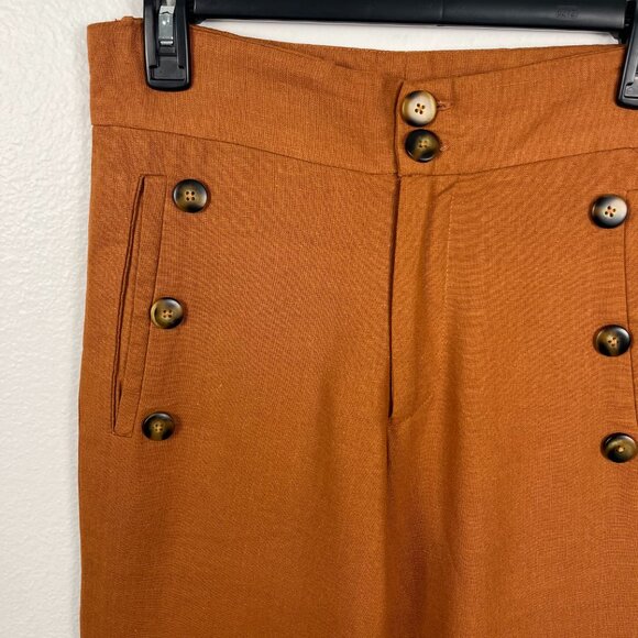 FP Jen’s Pirate Booty | Gwen Cropped Linen Pants Sunburn/Rust, size XS - Picture 4 of 11